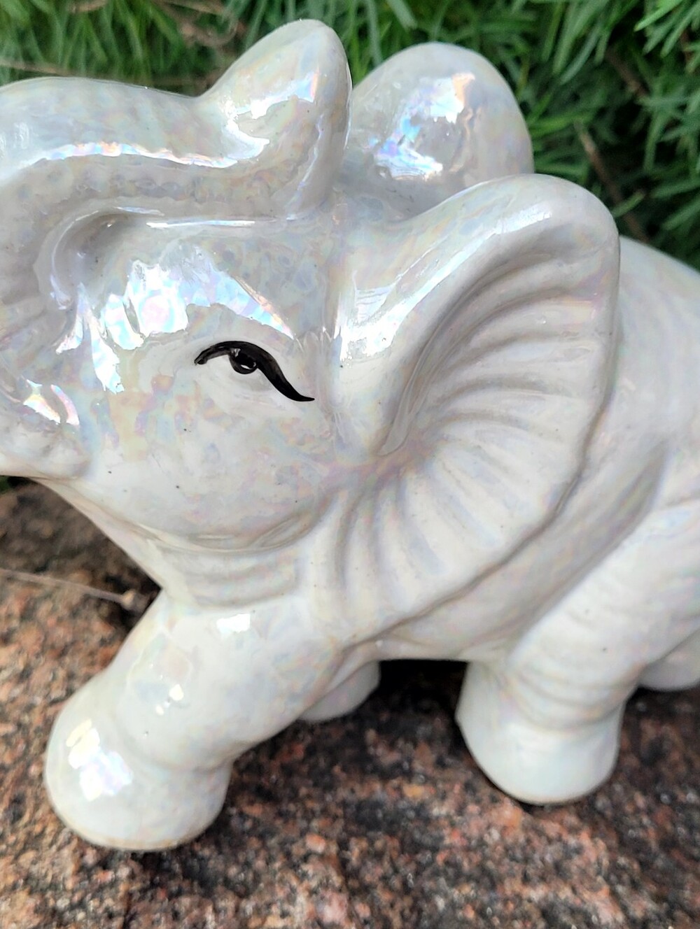 CWI vintage Pale Gray  porcelain elephant figurine– 1 luster